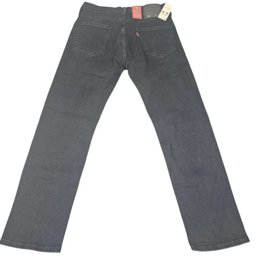 Levi's 505 Regular Fit Jeans Men's Size 30x30 Black Straight Leg Denim Pants NWT